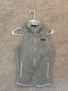 Patagonia Heathered Gray Full-Zip Fleece Vest